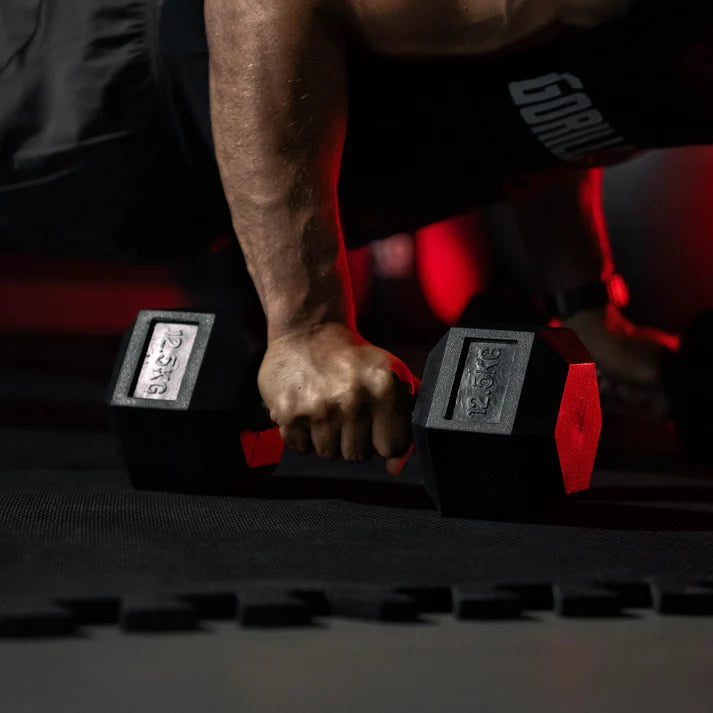 Hex Rubber Dumbbell 2 - 27.5 kg