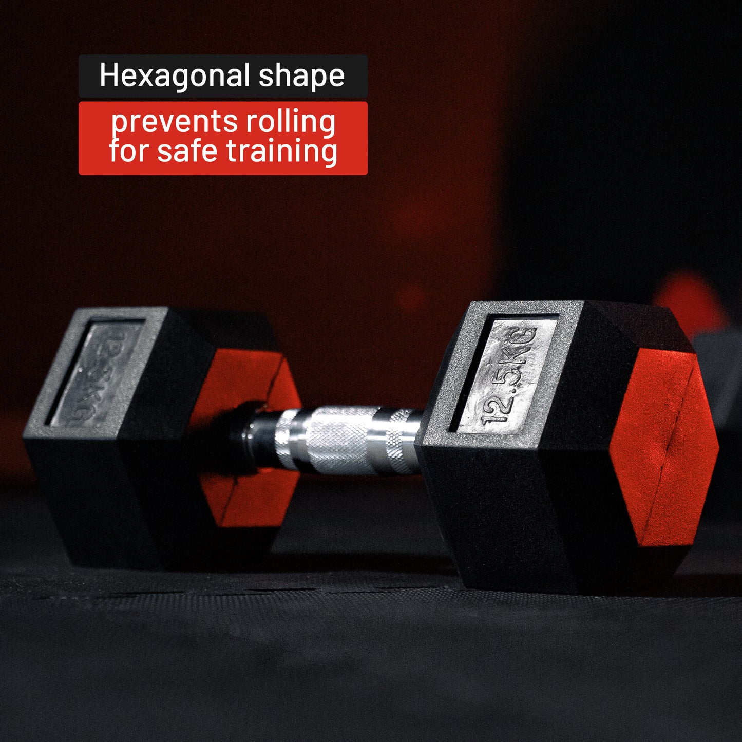 Hex Rubber Dumbbell 2 - 27.5 kg