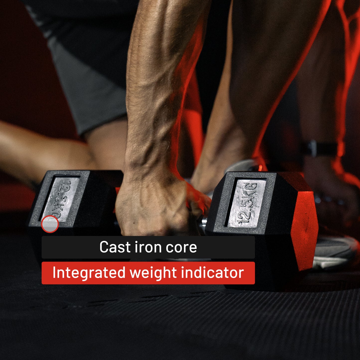 Hex Rubber Dumbbell 2 - 27.5 kg