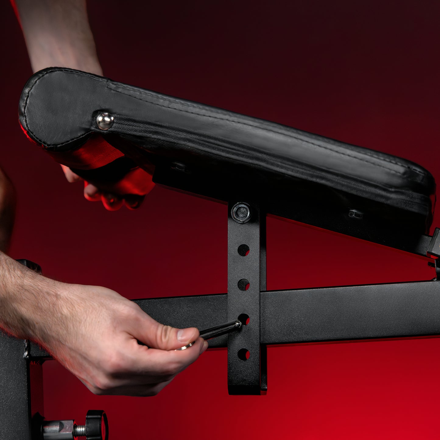 Adjustable Preacher Curl Bench - White/Black
