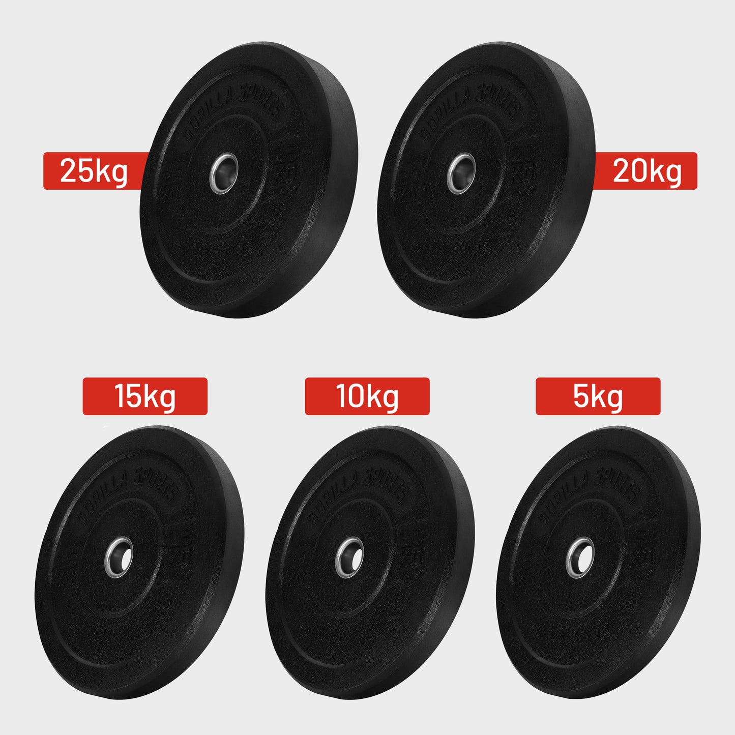 Rubber Coated Bumper Plates 5 - 25 kg