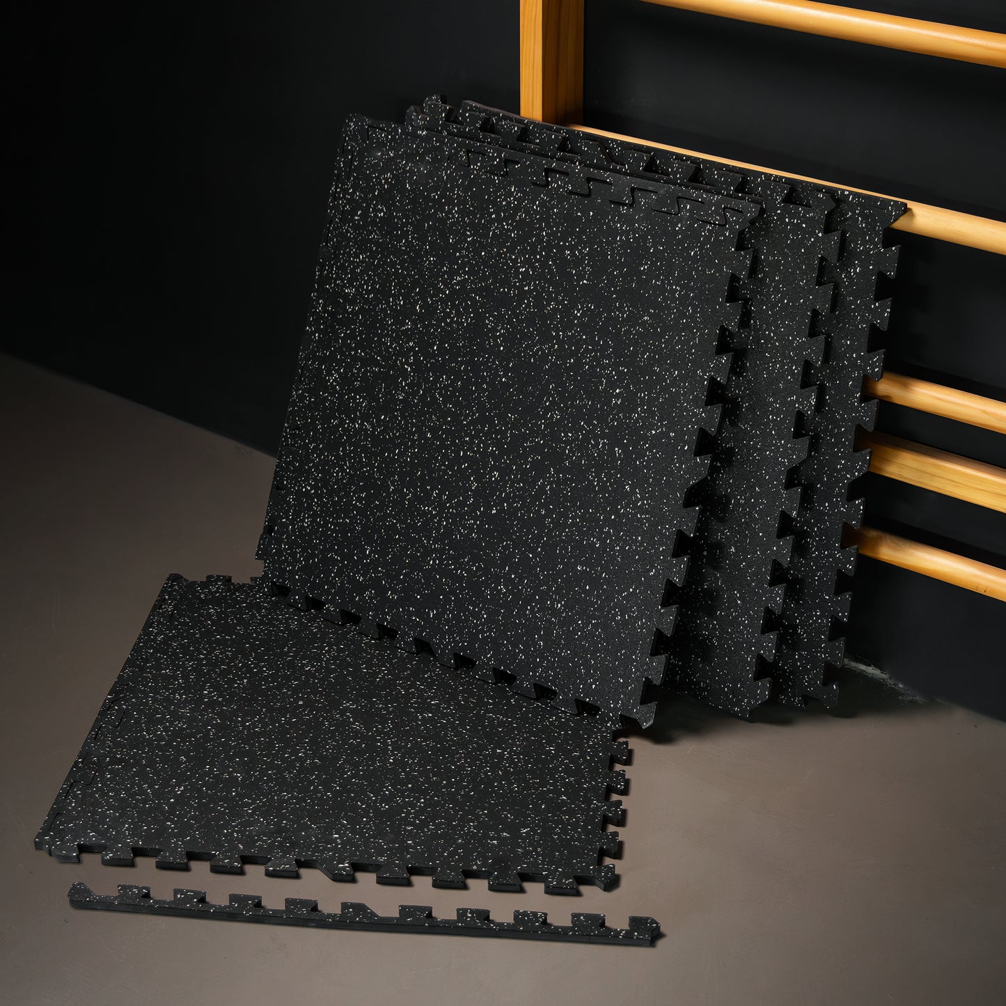 Rubber Gym Protection Mat (Set of 4 Parts + End Pieces)