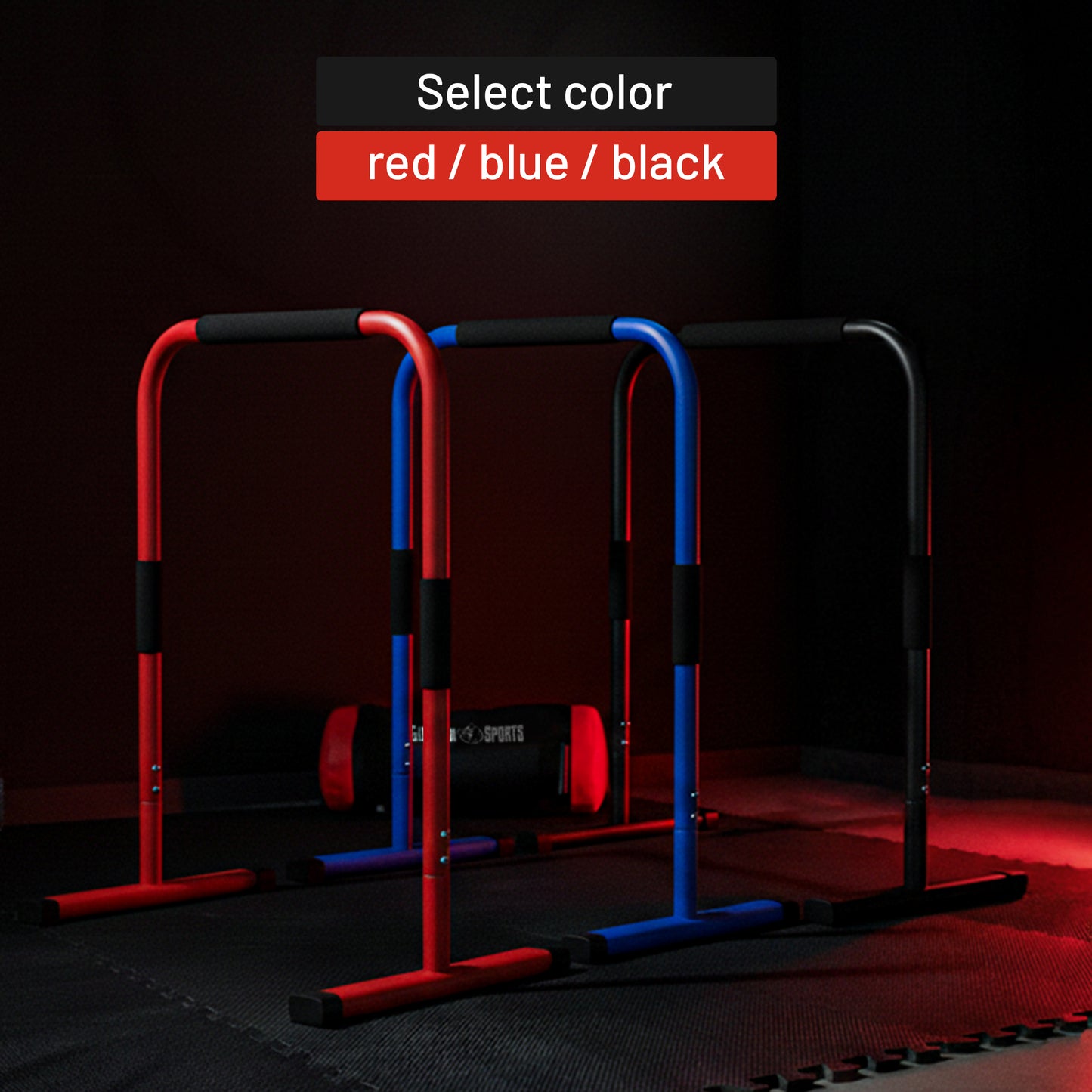 Push Up Stand Dip Bars Black/Red/Blue