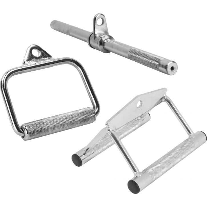 Cable Attachment Set with One-Hand, Rowing, Triceps, and Biceps Handles