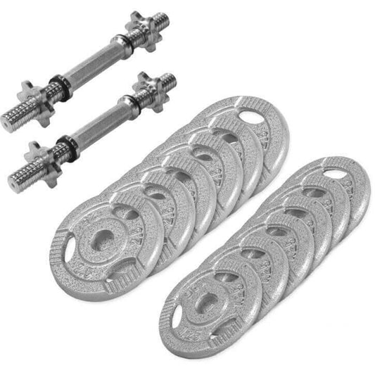Cast Iron Dumbbell Set with Star Collars - 27.5 kg