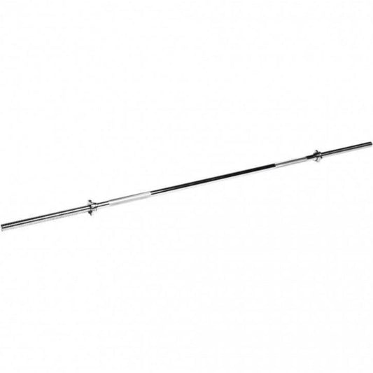 Chrome Barbell Bar 7 ft with Star Collars, 1" Diameter