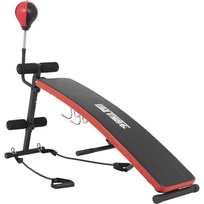 Sit-Up Bench with Punching Ball Black/Red