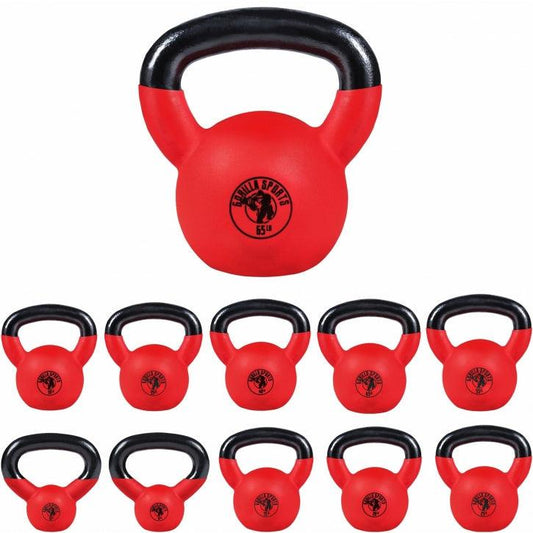 Cast Iron Kettlebell with Neoprene Coating 10 - 45 lb