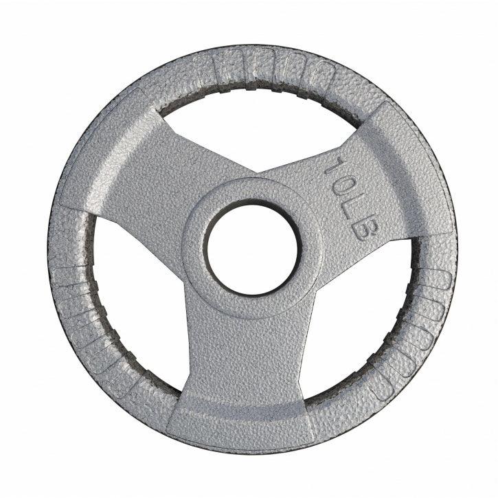Cast Iron Olympic Weight Plate Tri-Grip 5/25/35 lb