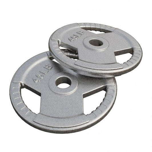 Cast Iron Olympic Weight Plate Tri-Grip 5/25/35 lb