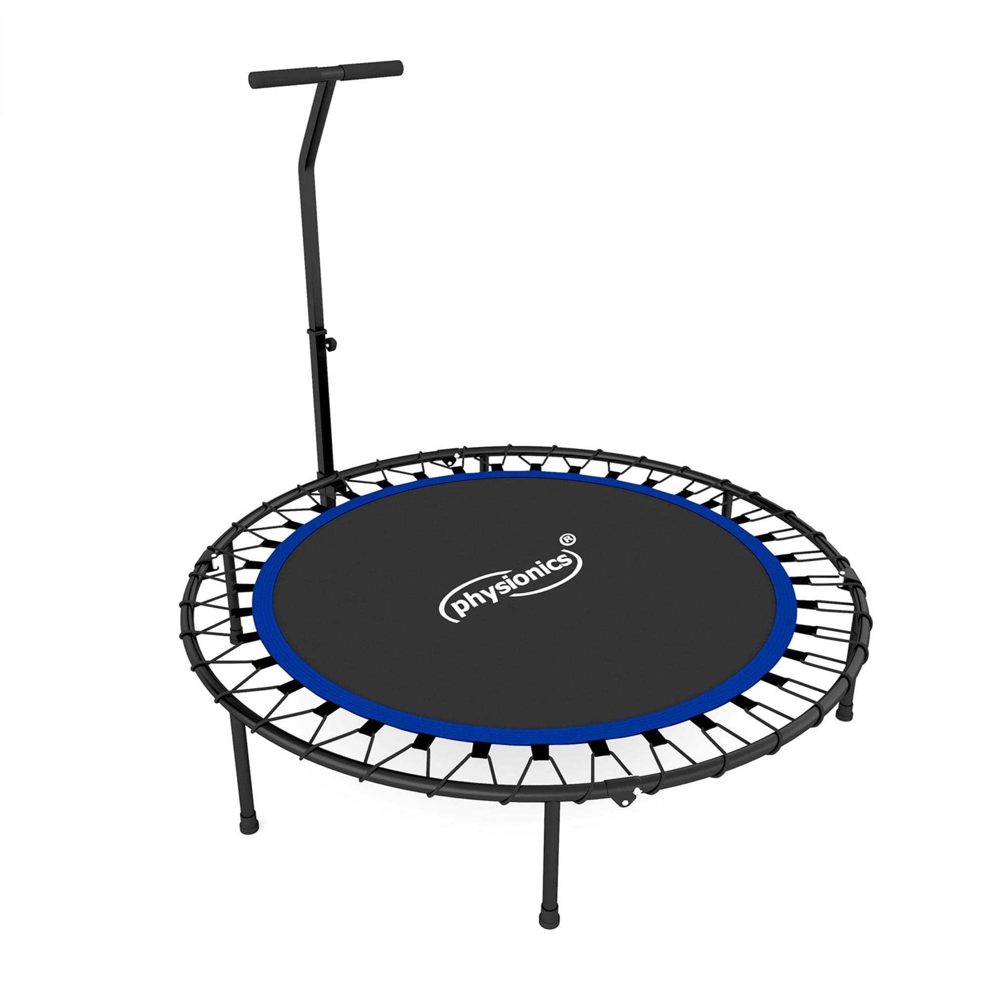 Physionics Mini Trampoline Blue-Black Mini Trampoline Body Workout Exercise Fitness Bouncer in 2 Sizes 