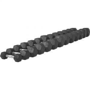 50KG Gorilla Sports Fixed Rubber Barbell 10KG